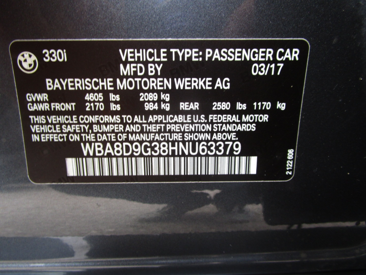 BMW 3-Series 330i xDrive SULEV Sedan 2017