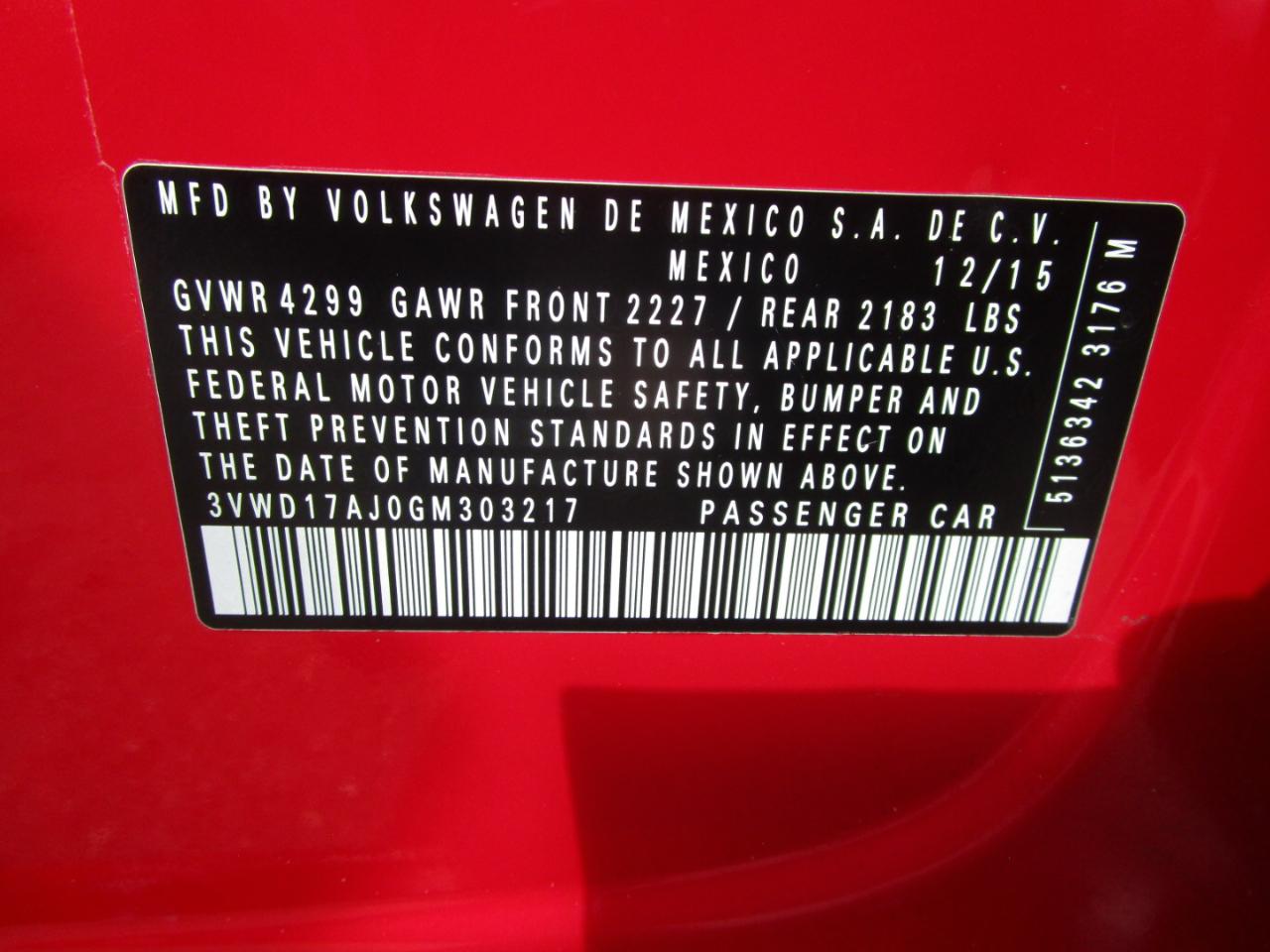 Volkswagen Jetta SE 6A 2016