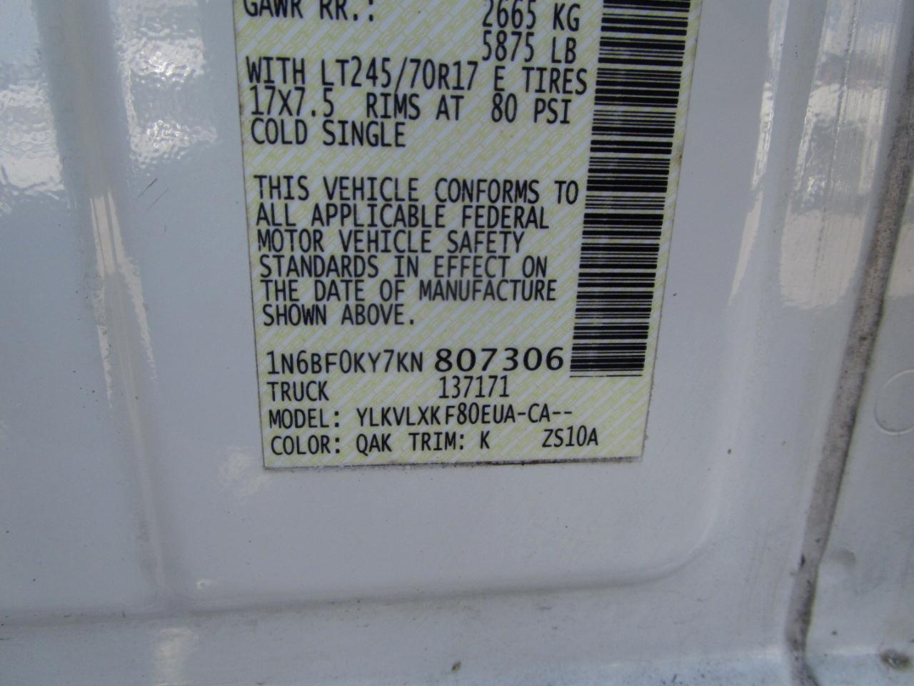 Nissan NV Cargo 2500 HD S V6 2019