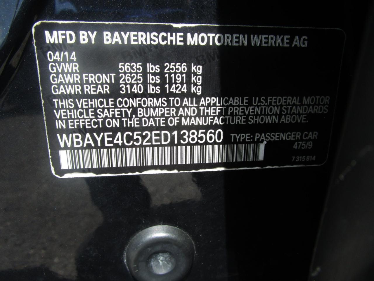 BMW 7-Series 740iL 2014