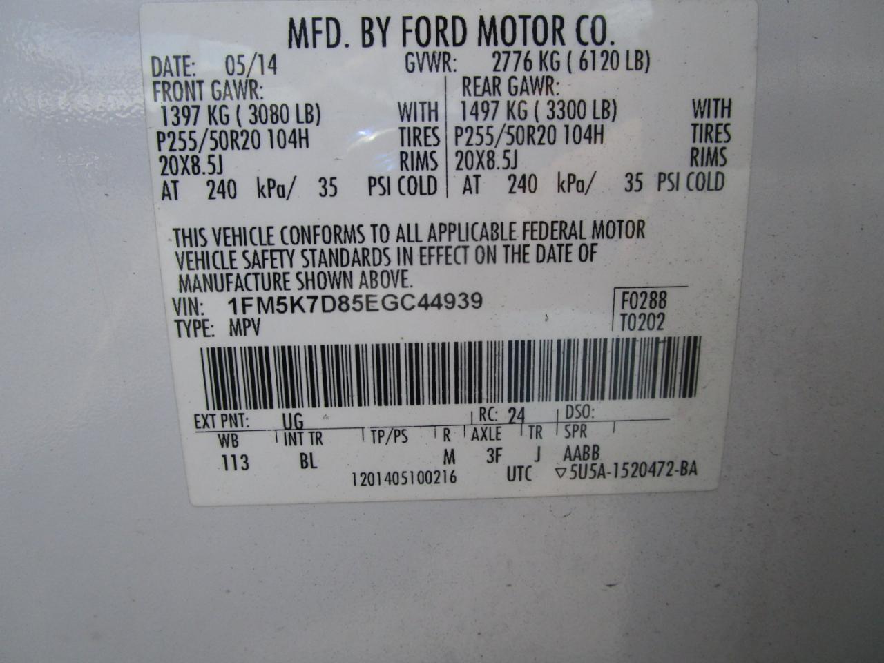 Ford Explorer XLT FWD 2014