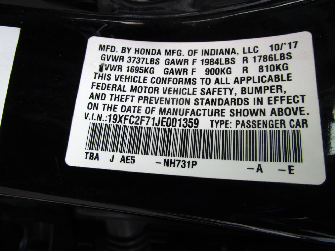 Honda Civic EX Sedan CVT 2018
