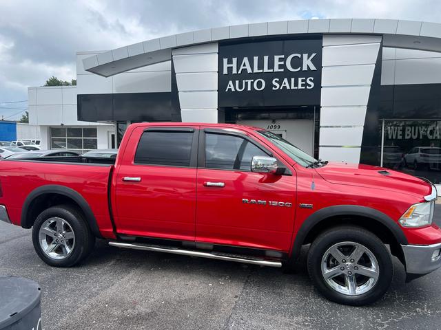 Red 2011 RAM 1500 Pickup Truck Four-Wheel Drive Automatic