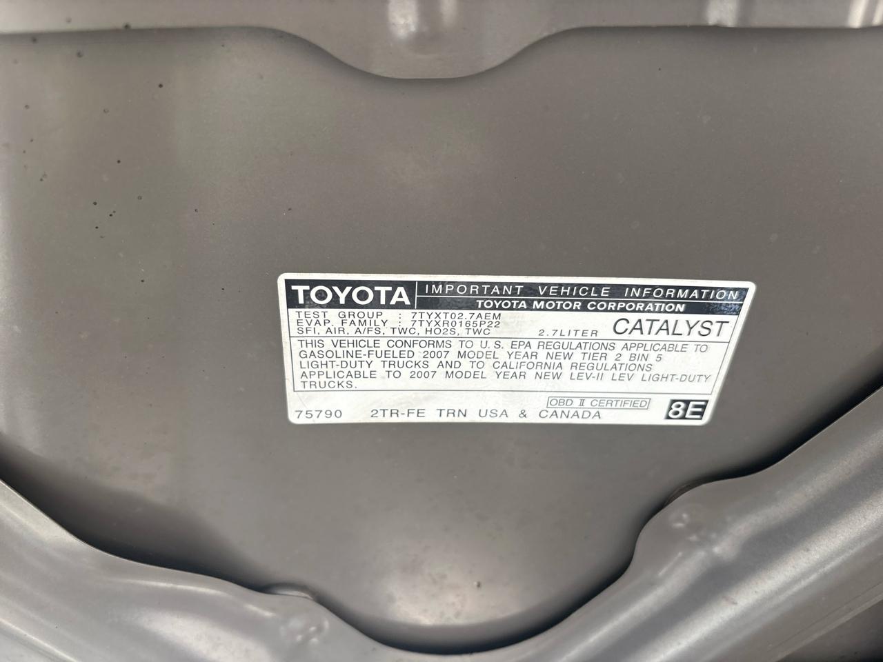Toyota Tacoma 4WD Access I4 MT (Natl) 2007