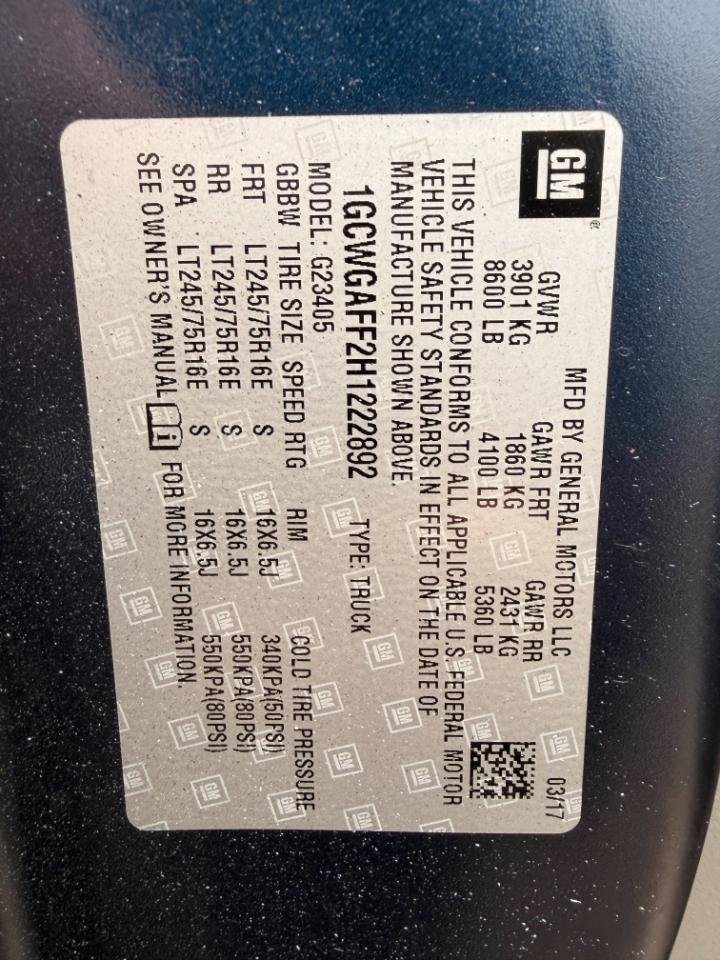 Chevrolet Express 2500 Cargo 2017