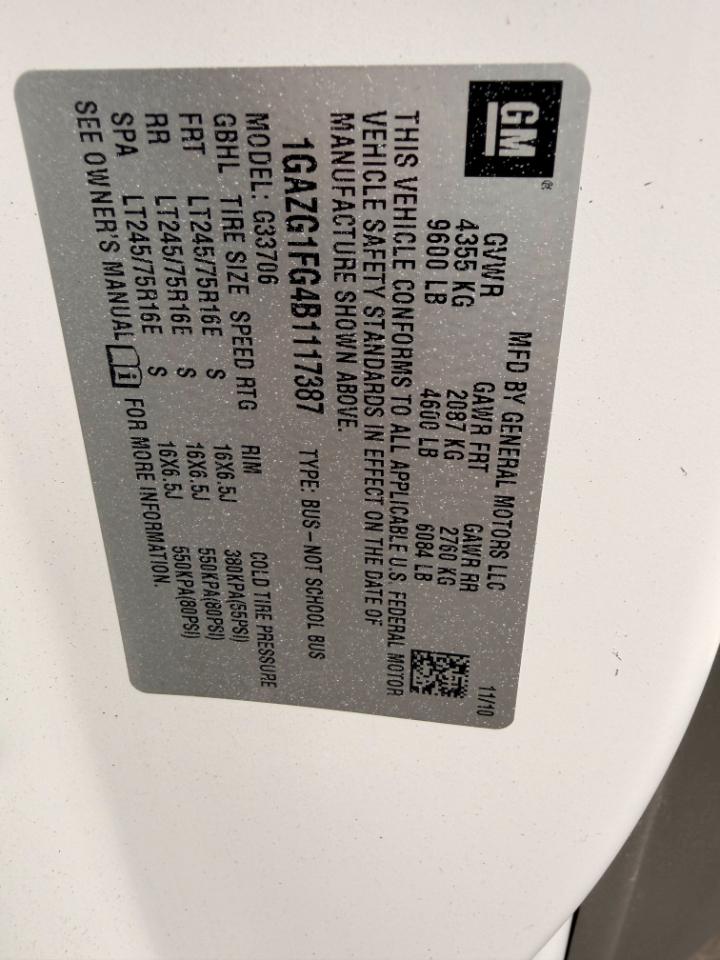 Chevrolet Express LT 3500 Extended 2011