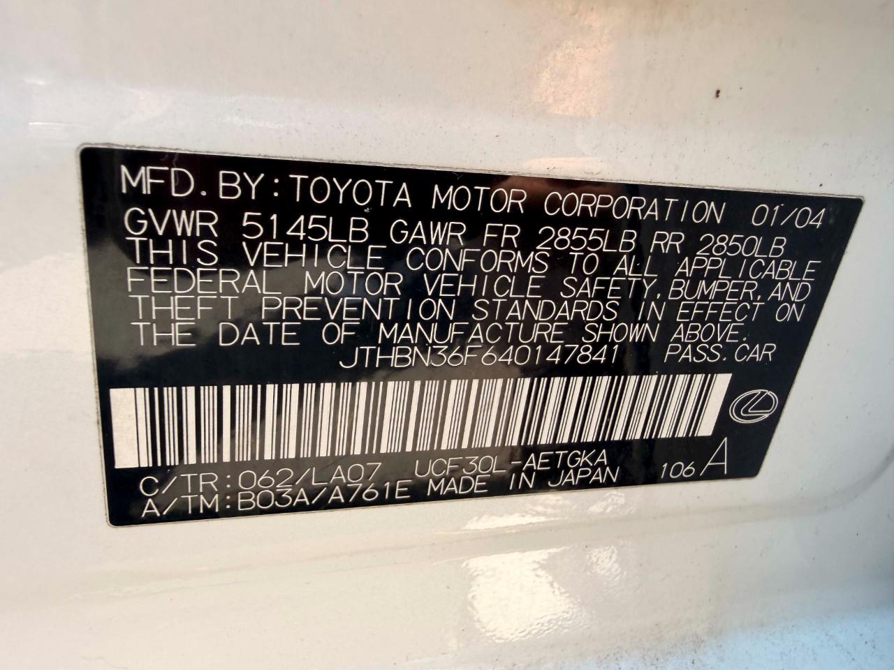 Lexus LS 430 Sedan 2004