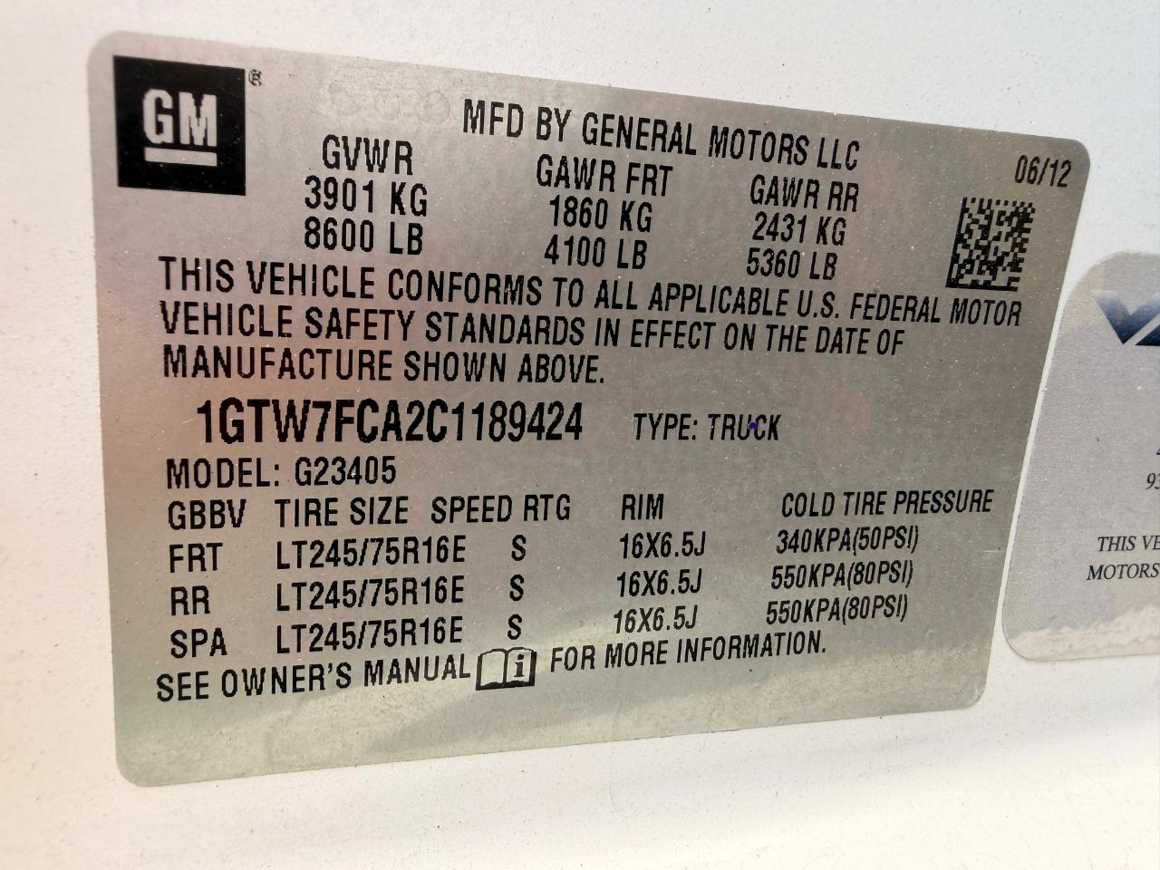 GMC Savana G2500 Cargo 2012