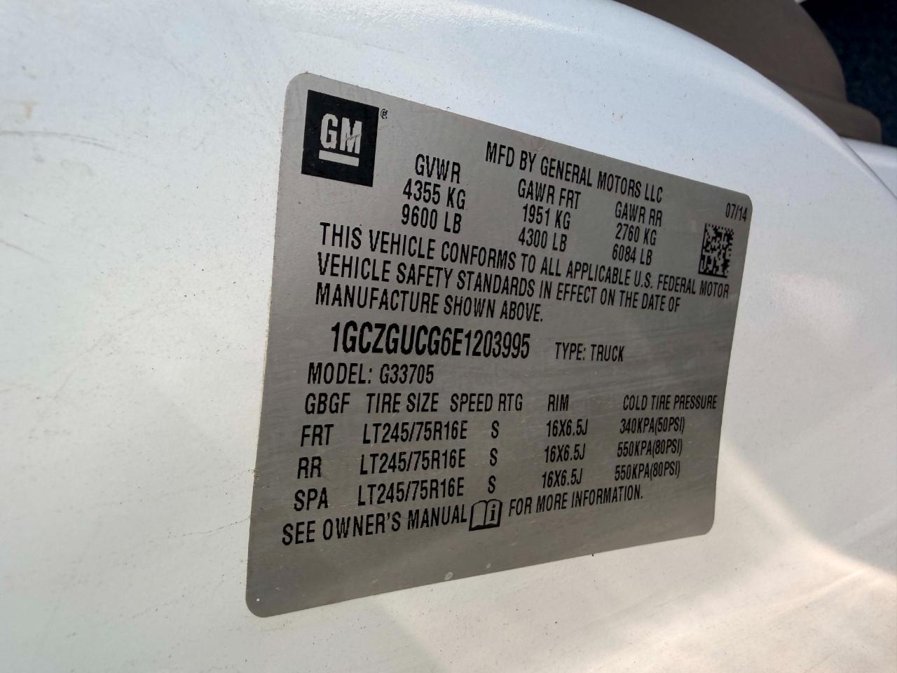 Chevrolet Express 3500 Cargo Extended 2014