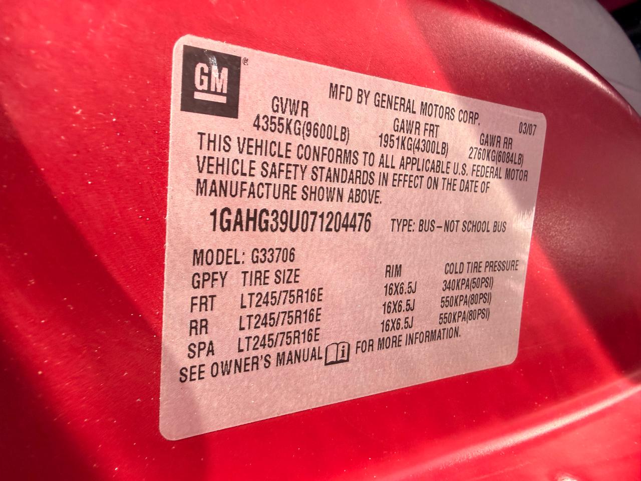 Chevrolet Express LS 3500 Extended 2007