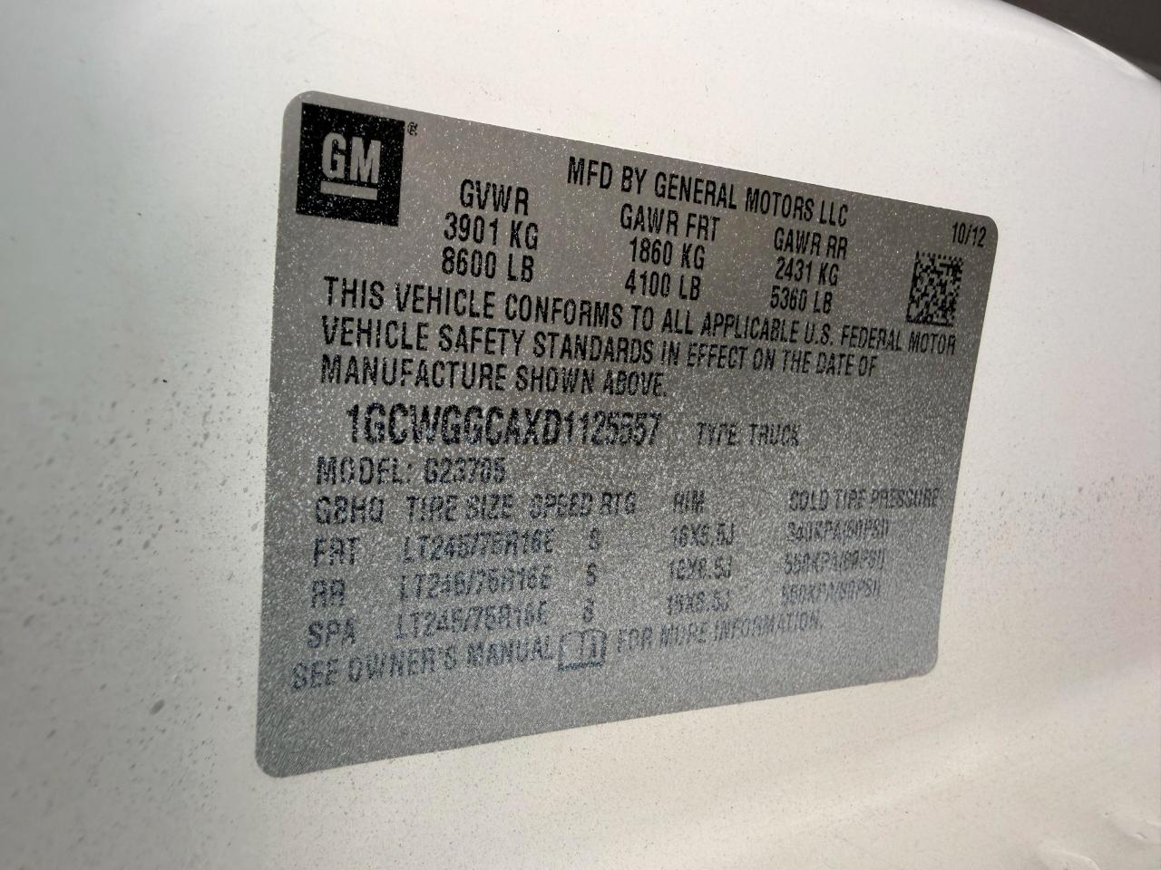 Chevrolet Express 2500 Cargo Extended 2013