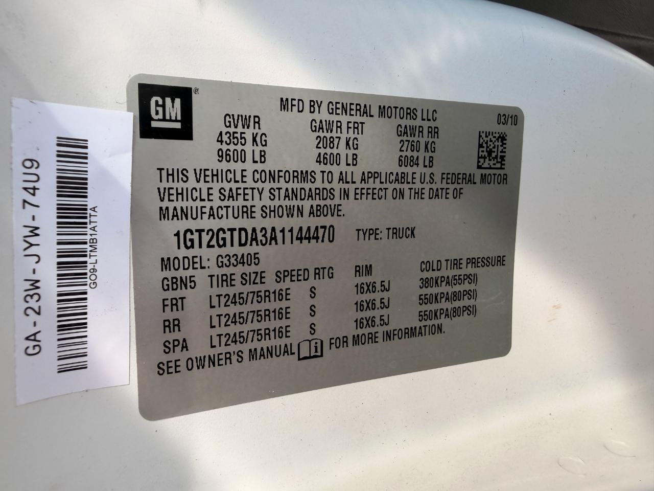 GMC Savana G3500 Cargo 2010
