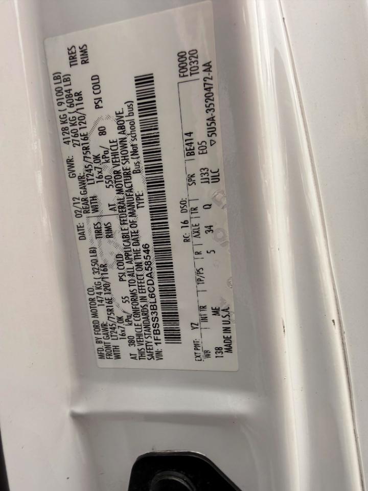 Ford Econoline E-350 XLT Super Duty Extended 2012