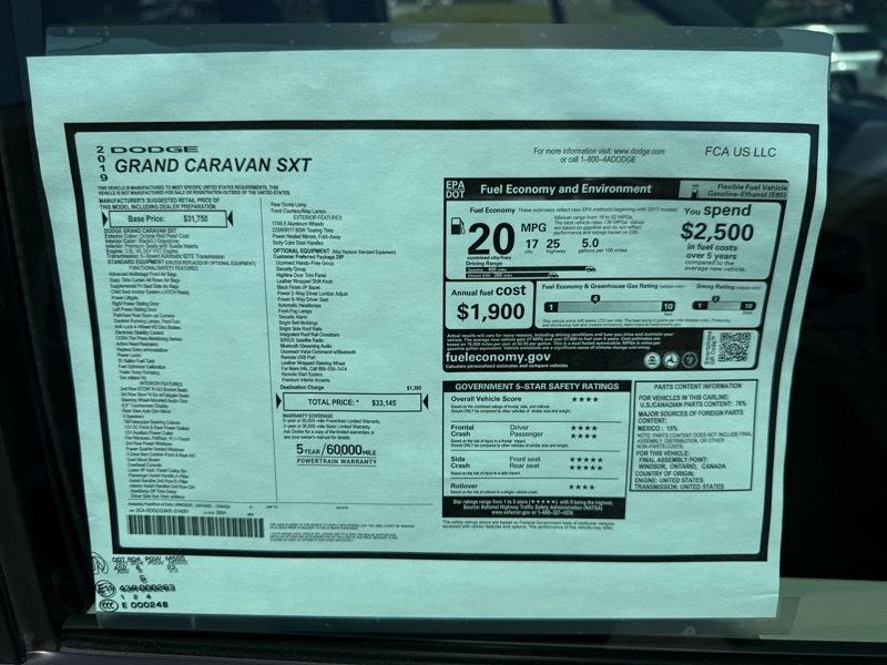 Dodge Grand Caravan SXT 2019