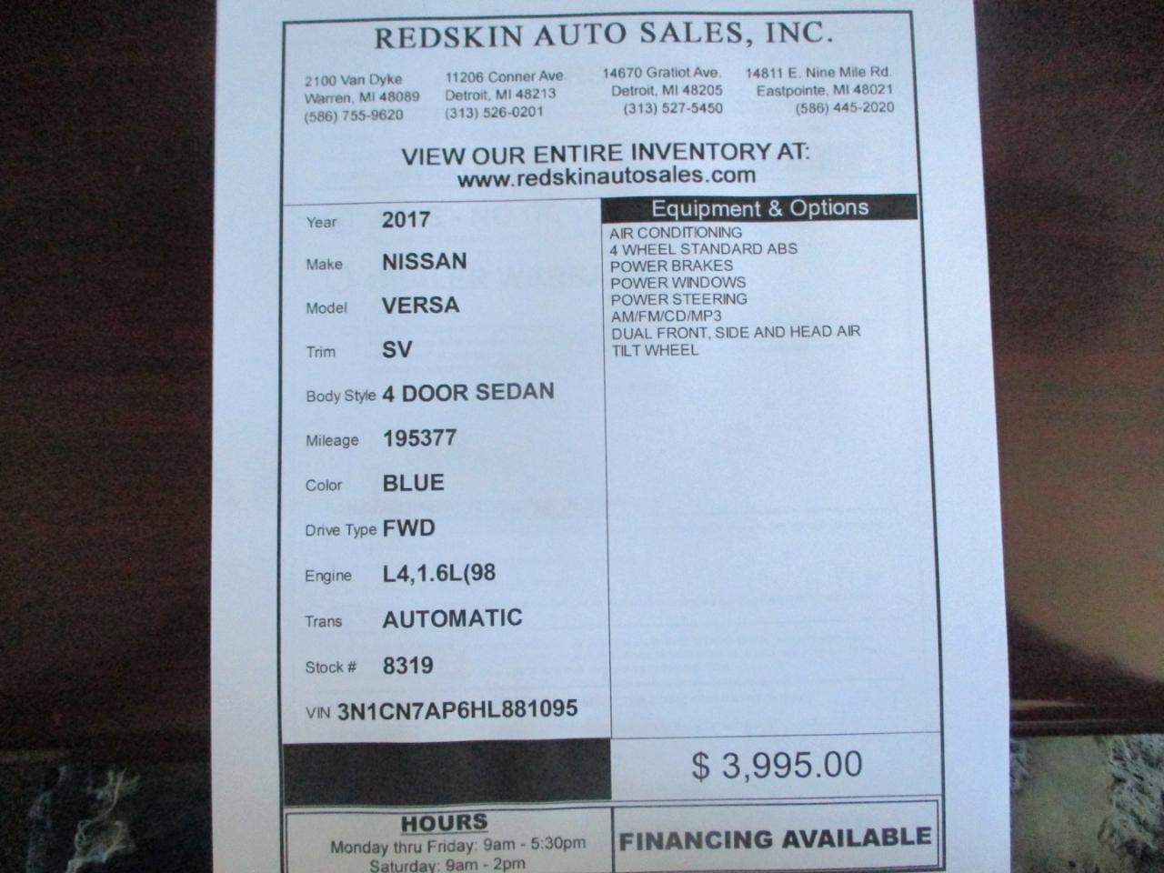 Nissan Versa 1.6 S 5M 2017