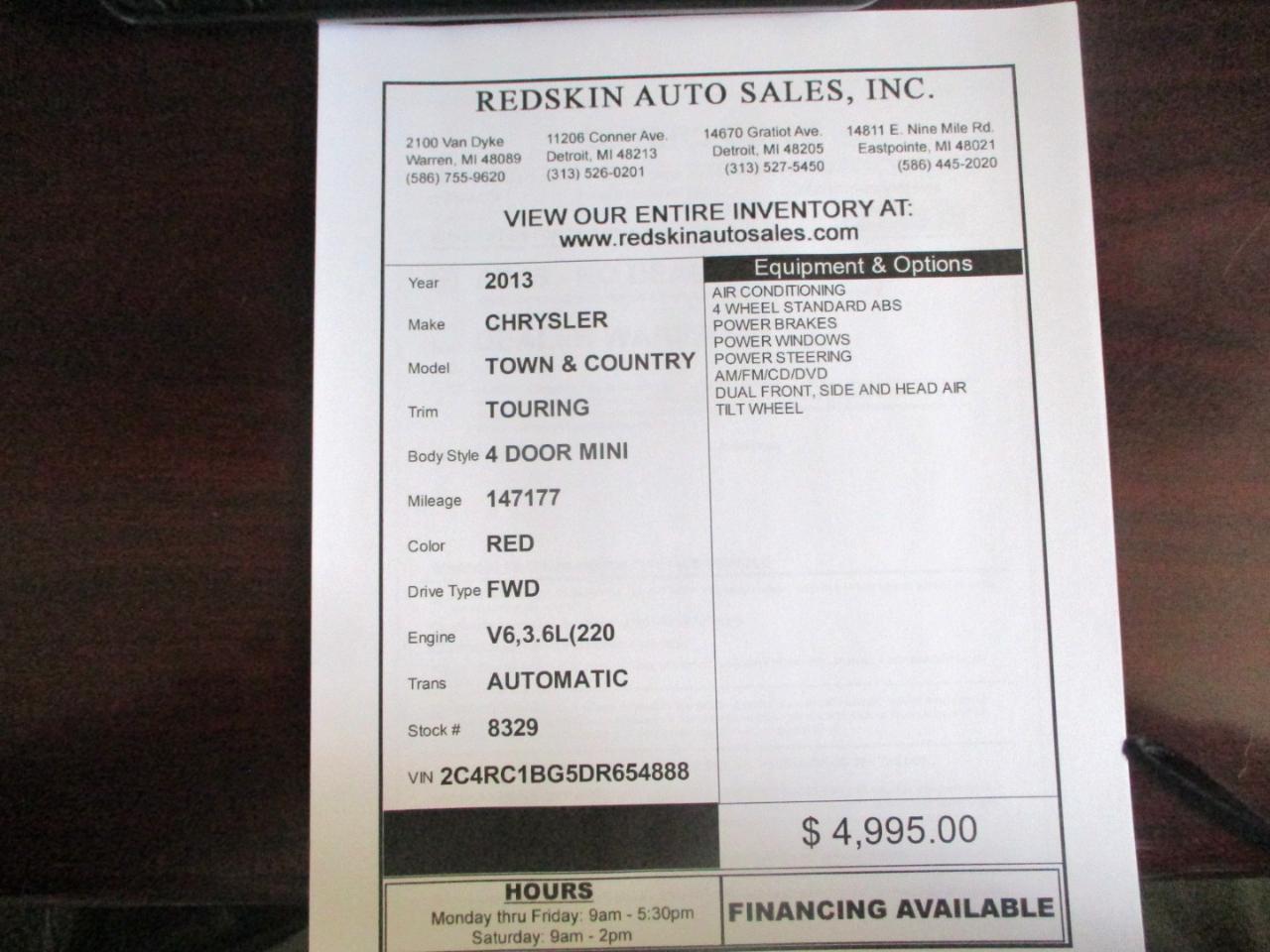 Chrysler Town & Country Touring 2013