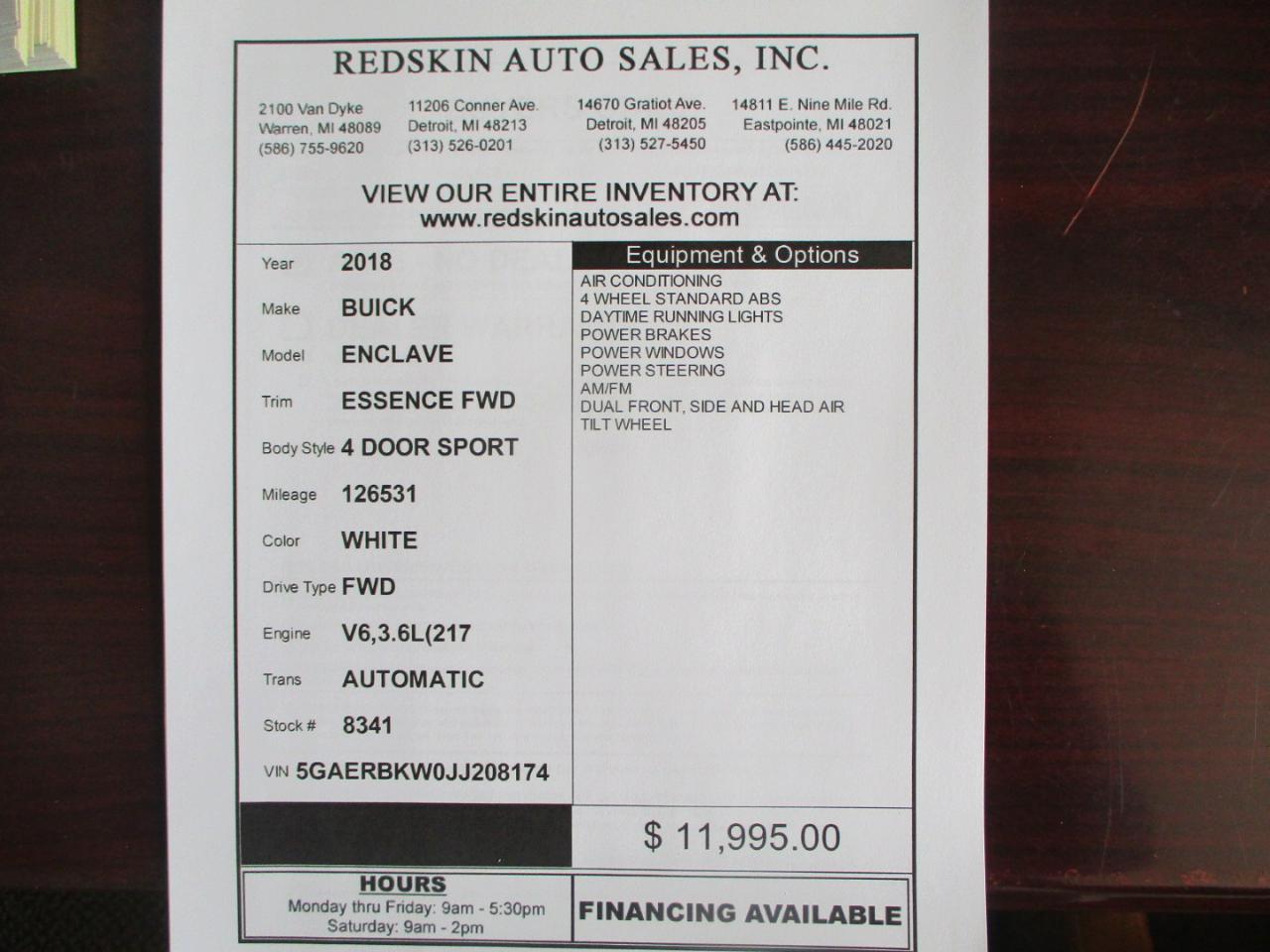 Buick Enclave Essence FWD 2018