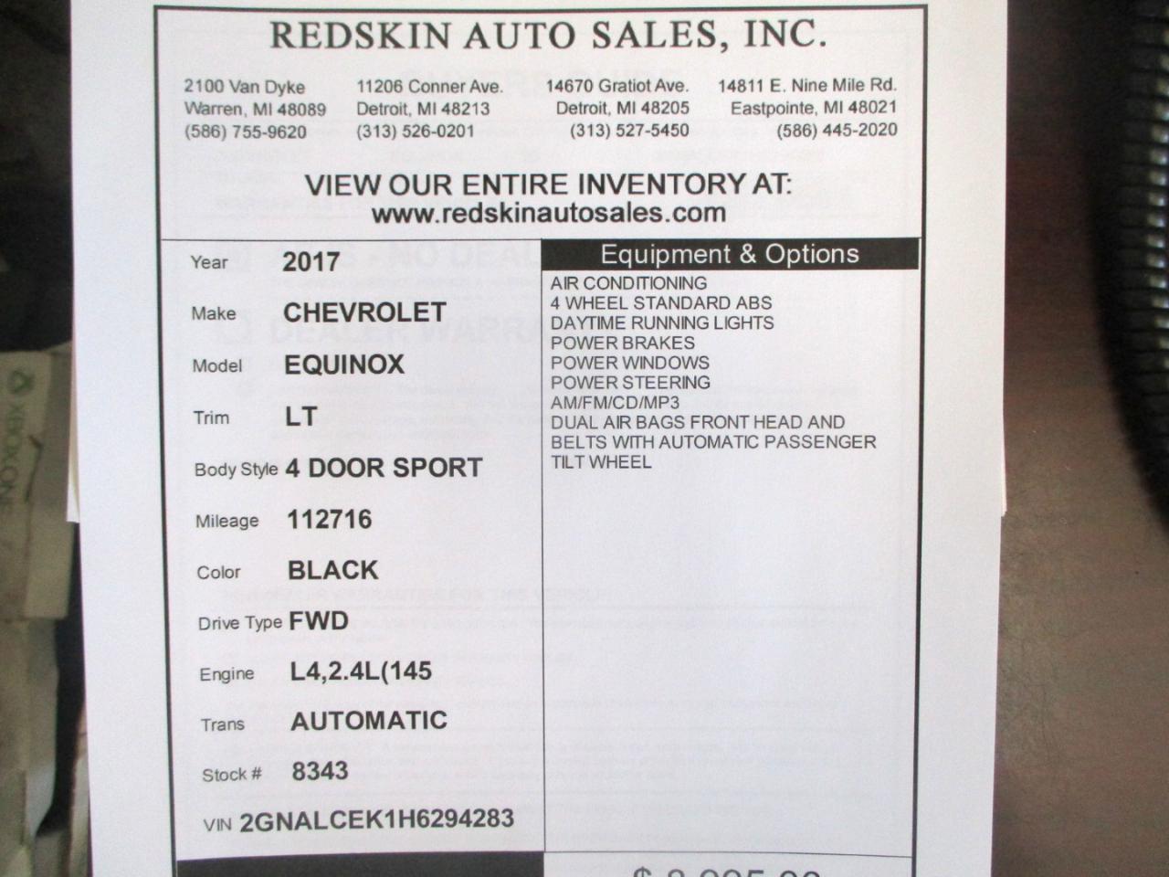 Chevrolet Equinox LT 2WD 2017