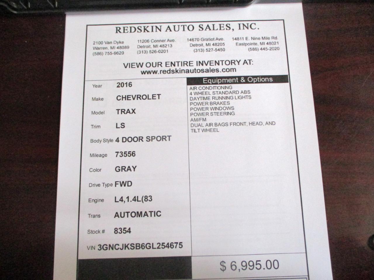 Chevrolet Trax LS FWD 2016