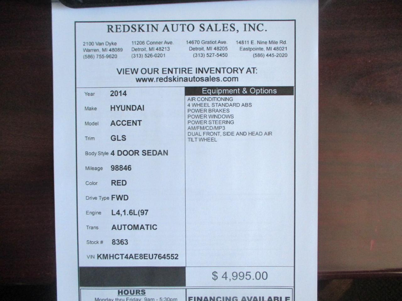 Hyundai Accent GLS 4-Door 2014