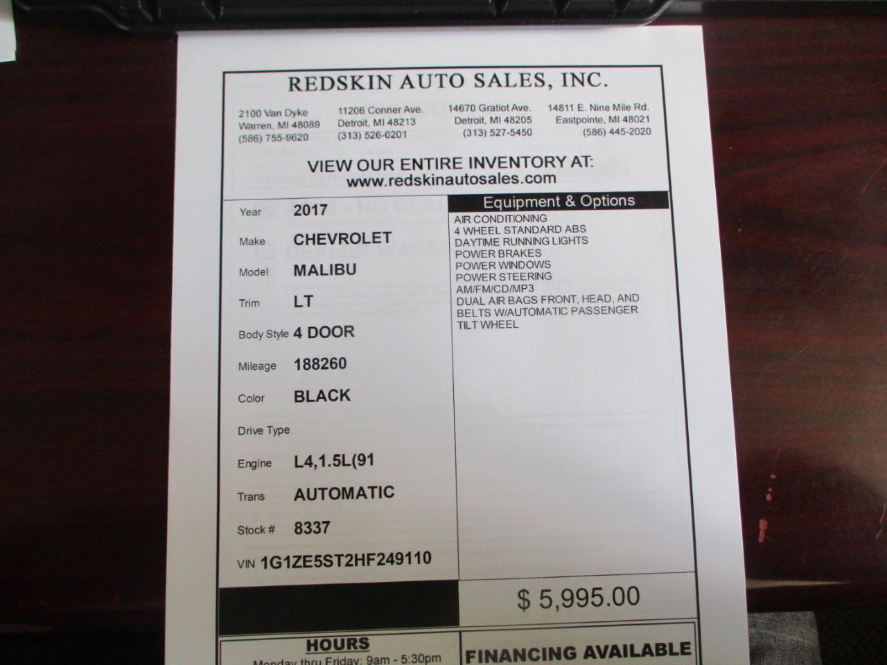 Chevrolet Malibu 1LT 2017