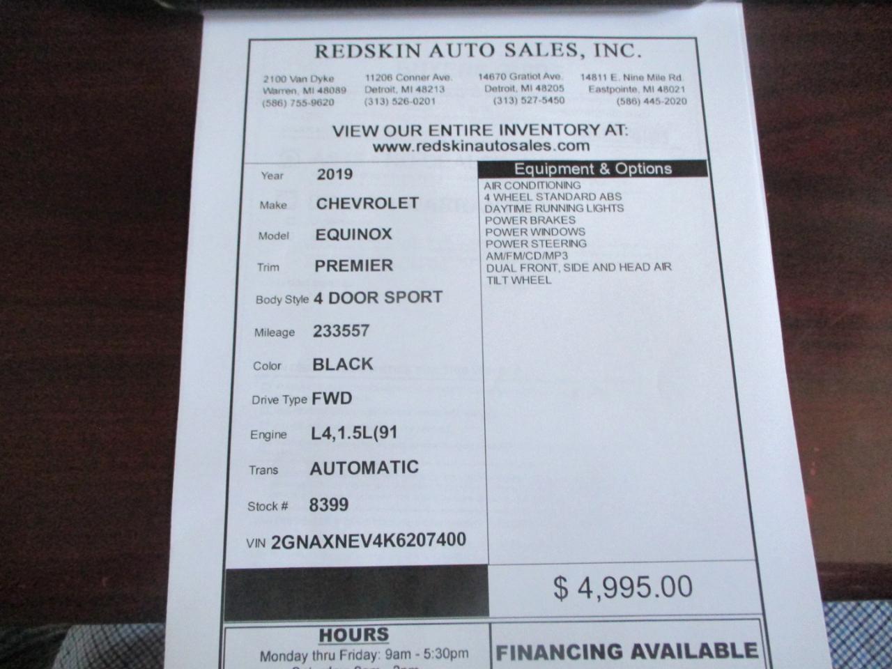 Chevrolet Equinox Premier 1.5 2WD 2019
