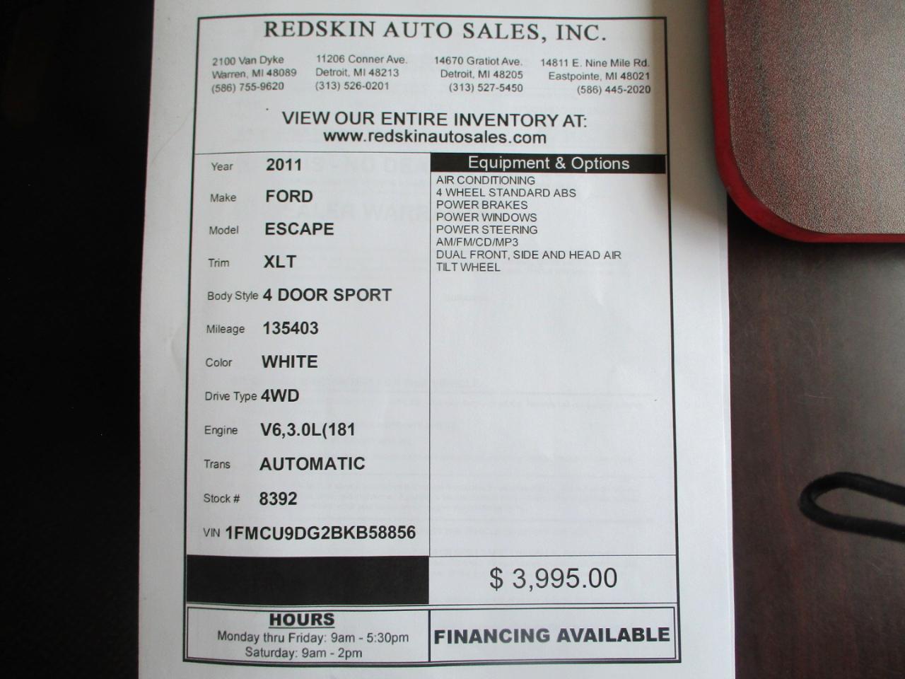 Ford Escape XLT 4WD 2011