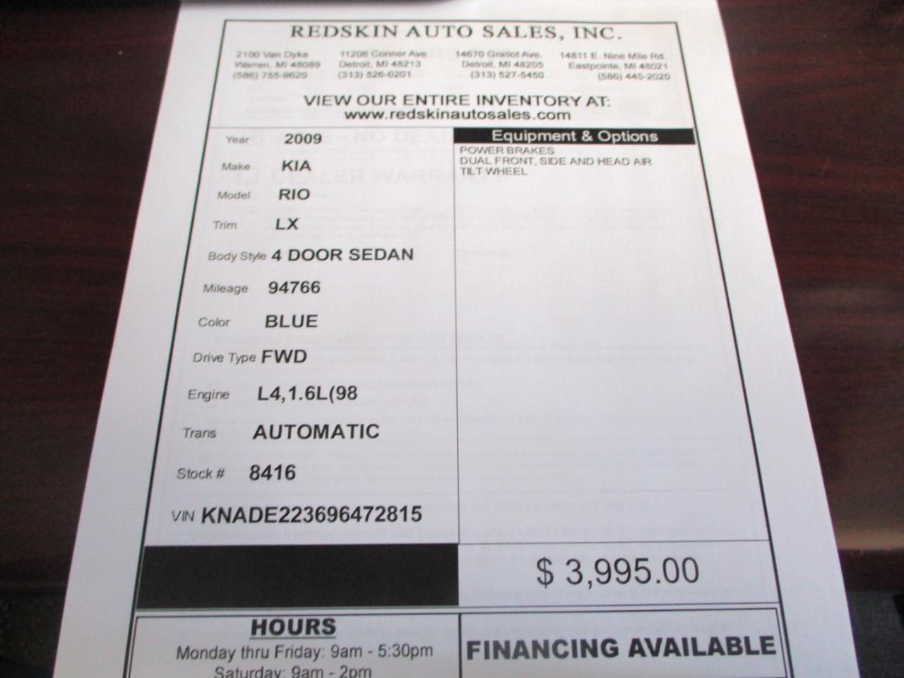 Kia Rio Base 2009