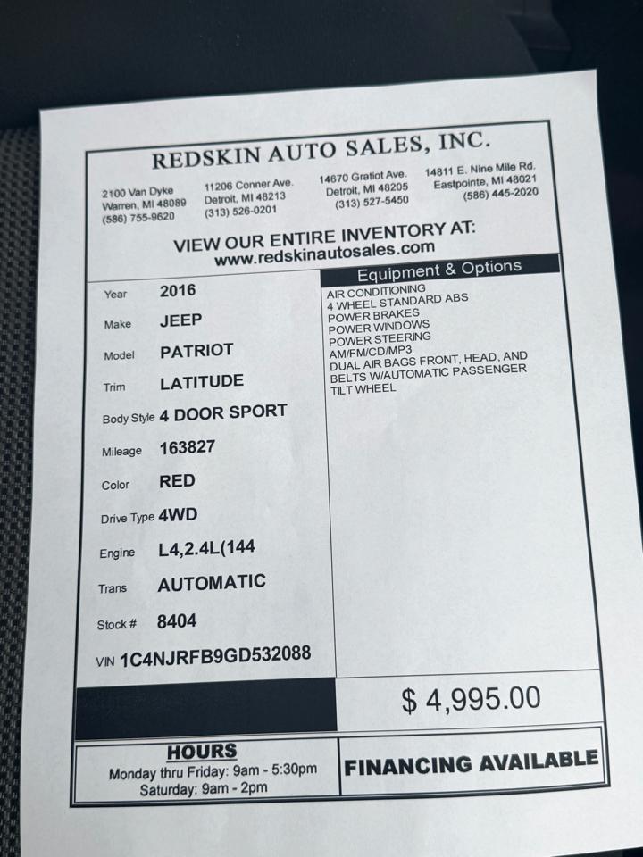 Jeep Patriot Latitude 4WD 2016