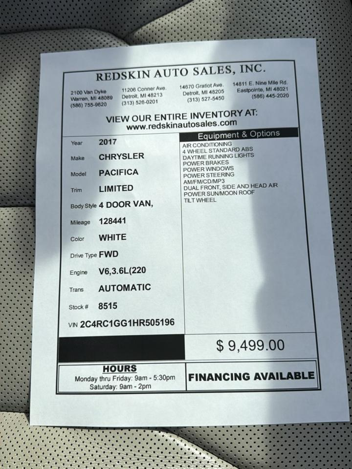 Chrysler Pacifica Limited FWD 2017