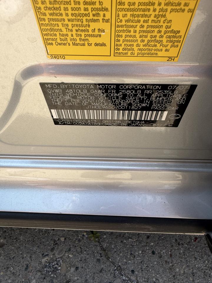 Lexus GS 350 4dr Sdn AWD 2007