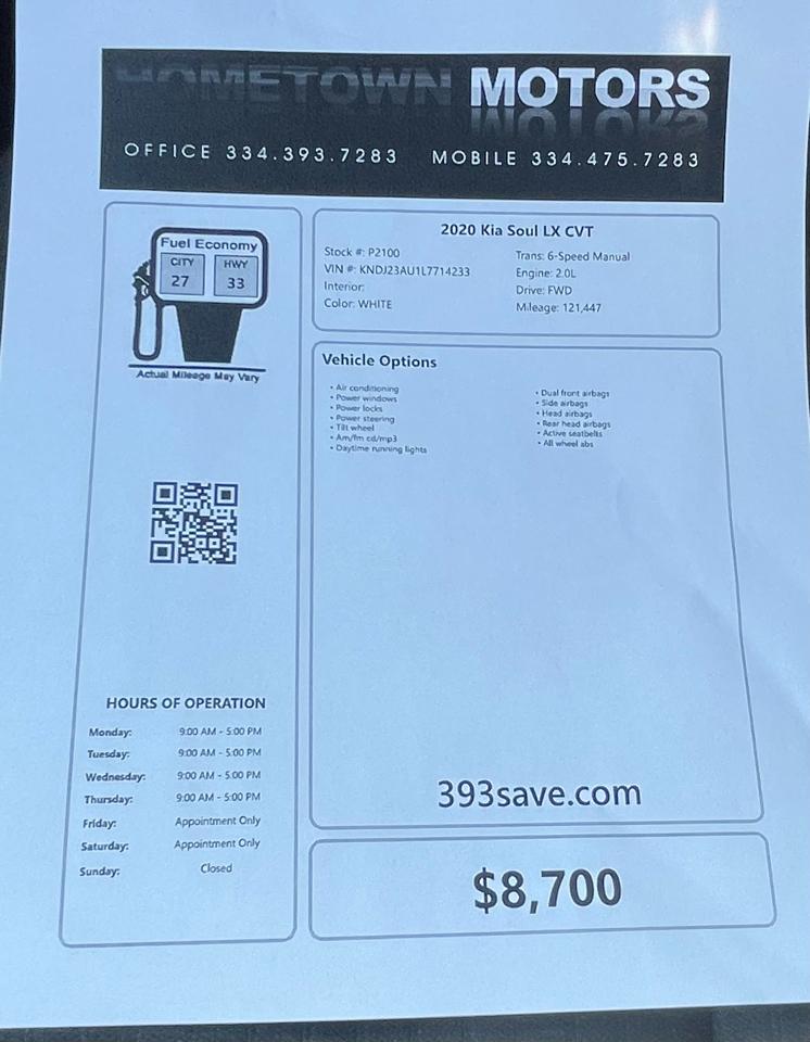 Kia Soul LX CVT 2020