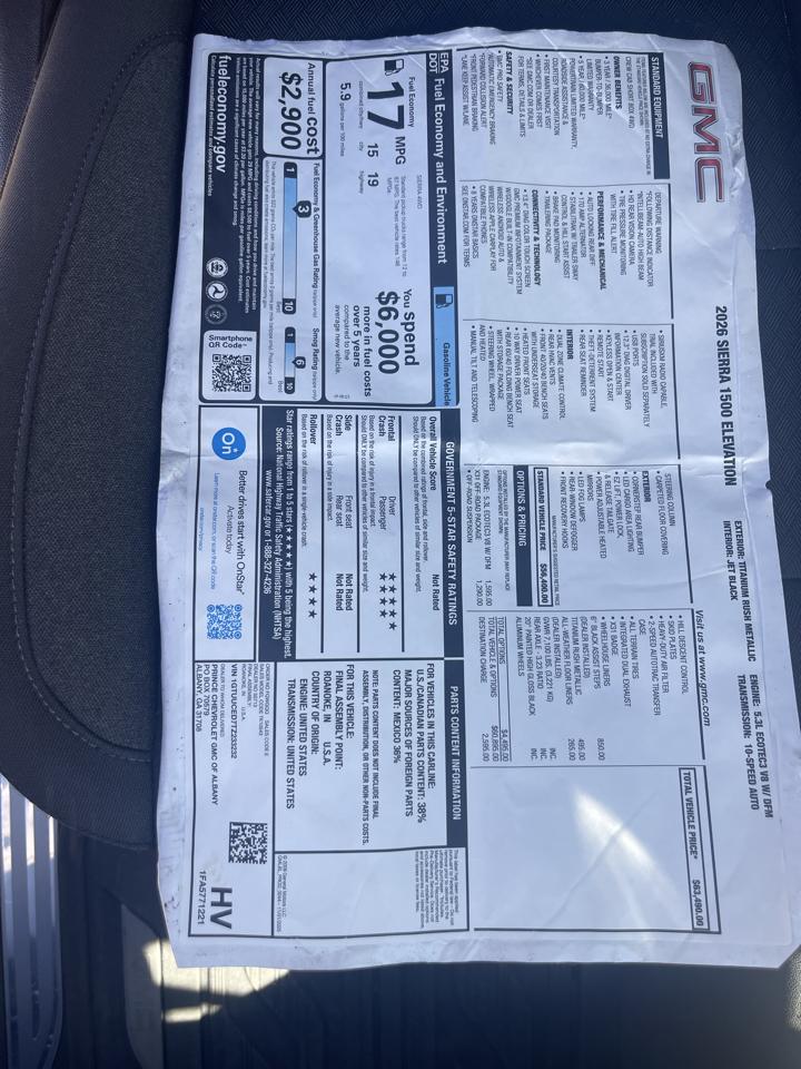 GMC Sierra 1500 Elevation Crew Cab 4WD 2026