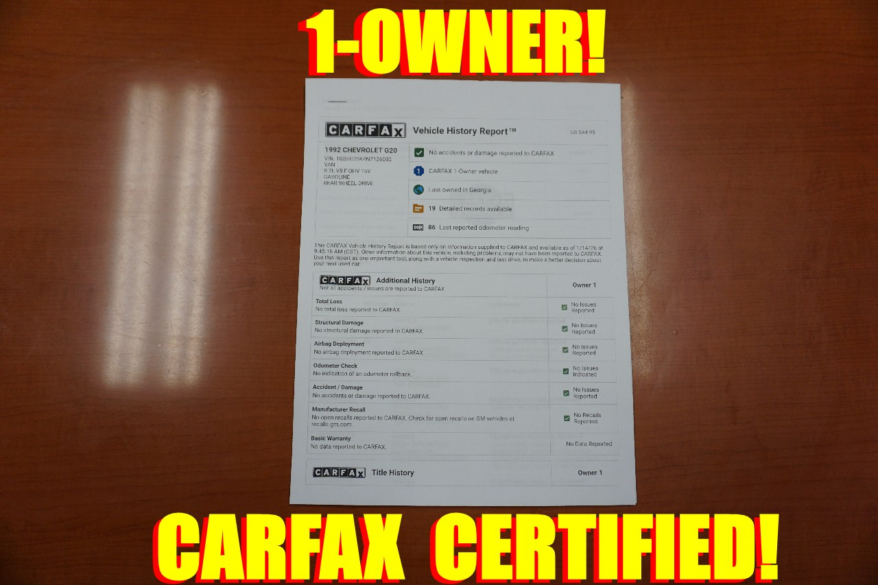 Chevrolet G20 SPORTVAN/VAN  1992