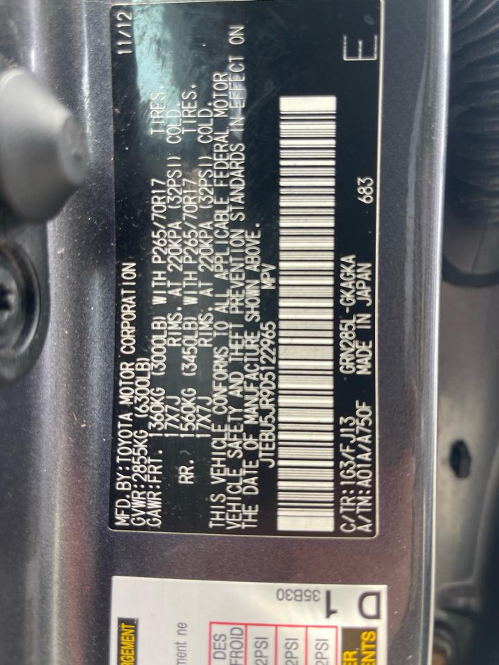 Toyota 4Runner SR5 4WD 2013