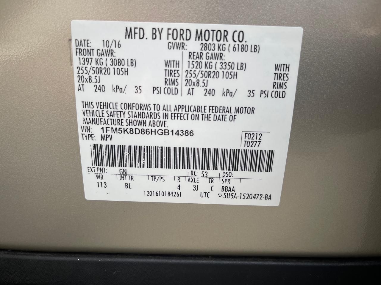 2017 Ford Explorer 4WD 4dr V6 XLT