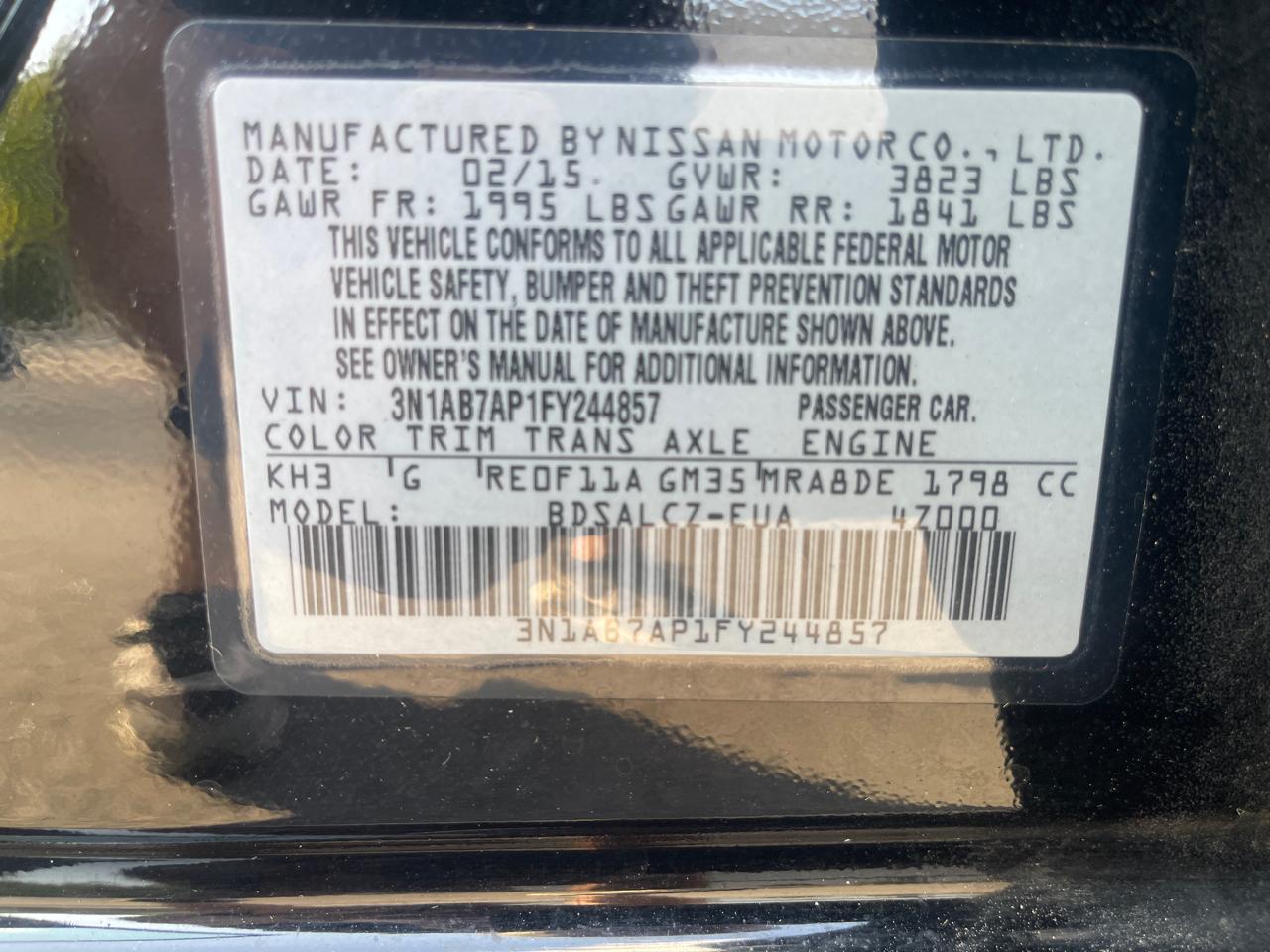 Nissan Sentra FE+ S 2015