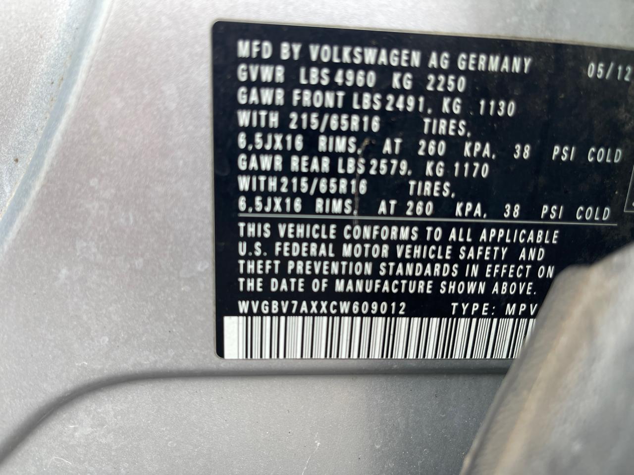 Volkswagen Tiguan S 4Motion 2012