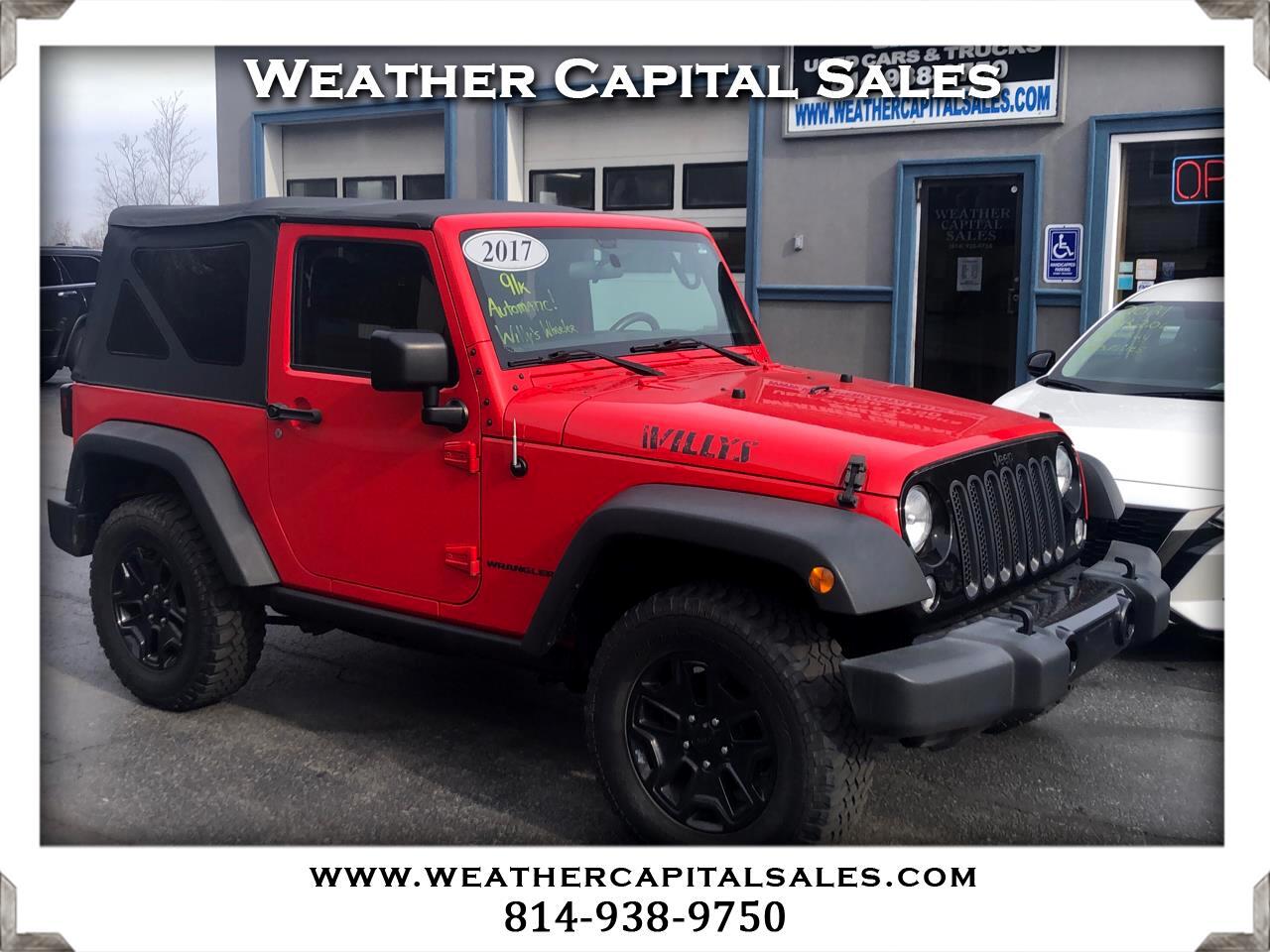 Used 2017 Jeep Wrangler WILLYS WHEELER 4WD for Sale in Punxsutawney PA  15767 Weather Capital Sales PA