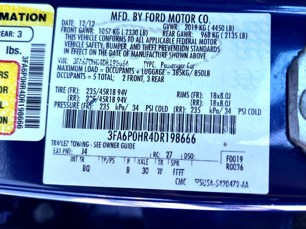 Ford Fusion 4dr Sdn SE FWD 2013