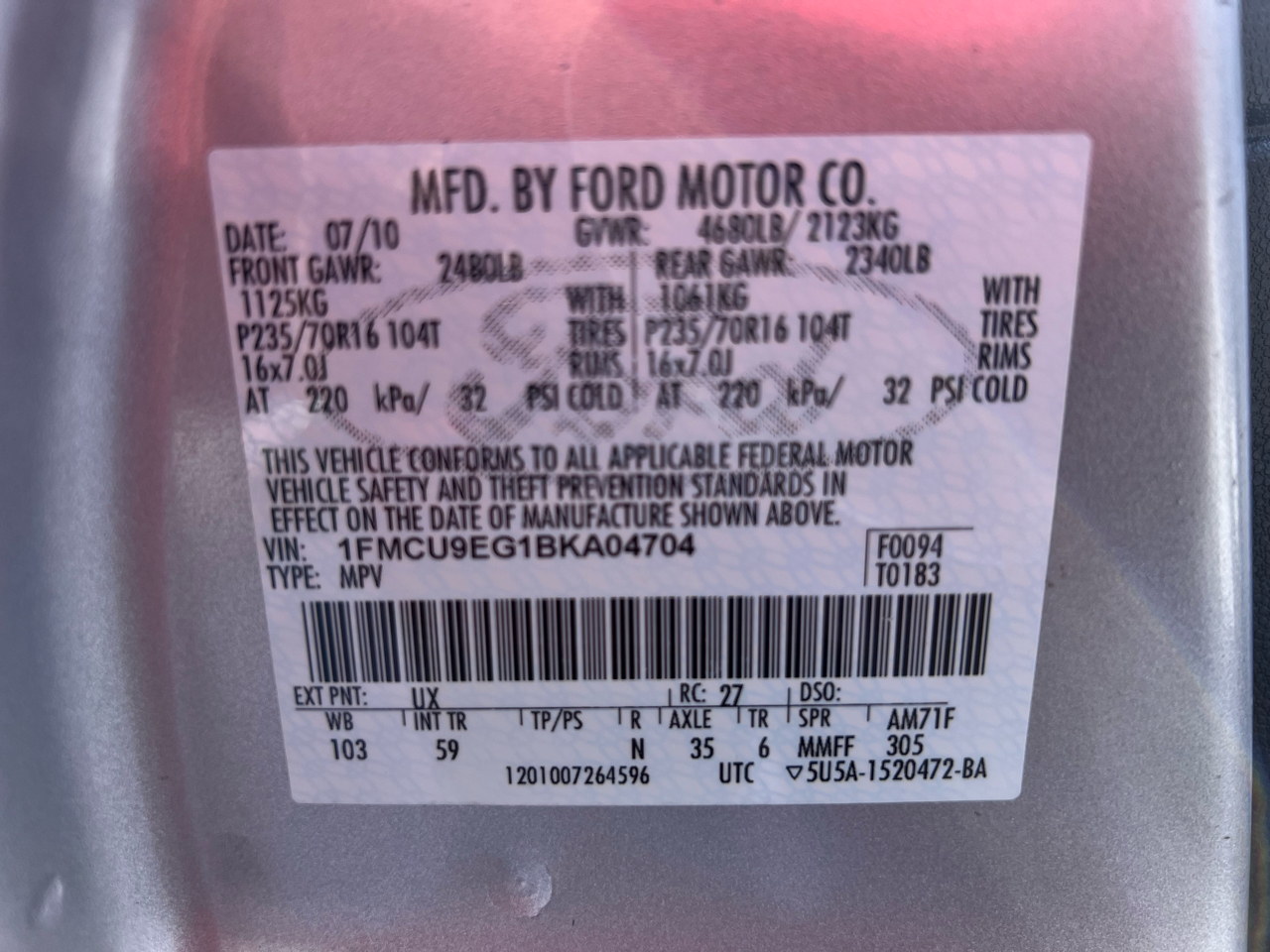 Ford Escape 4WD 4dr Limited 2011