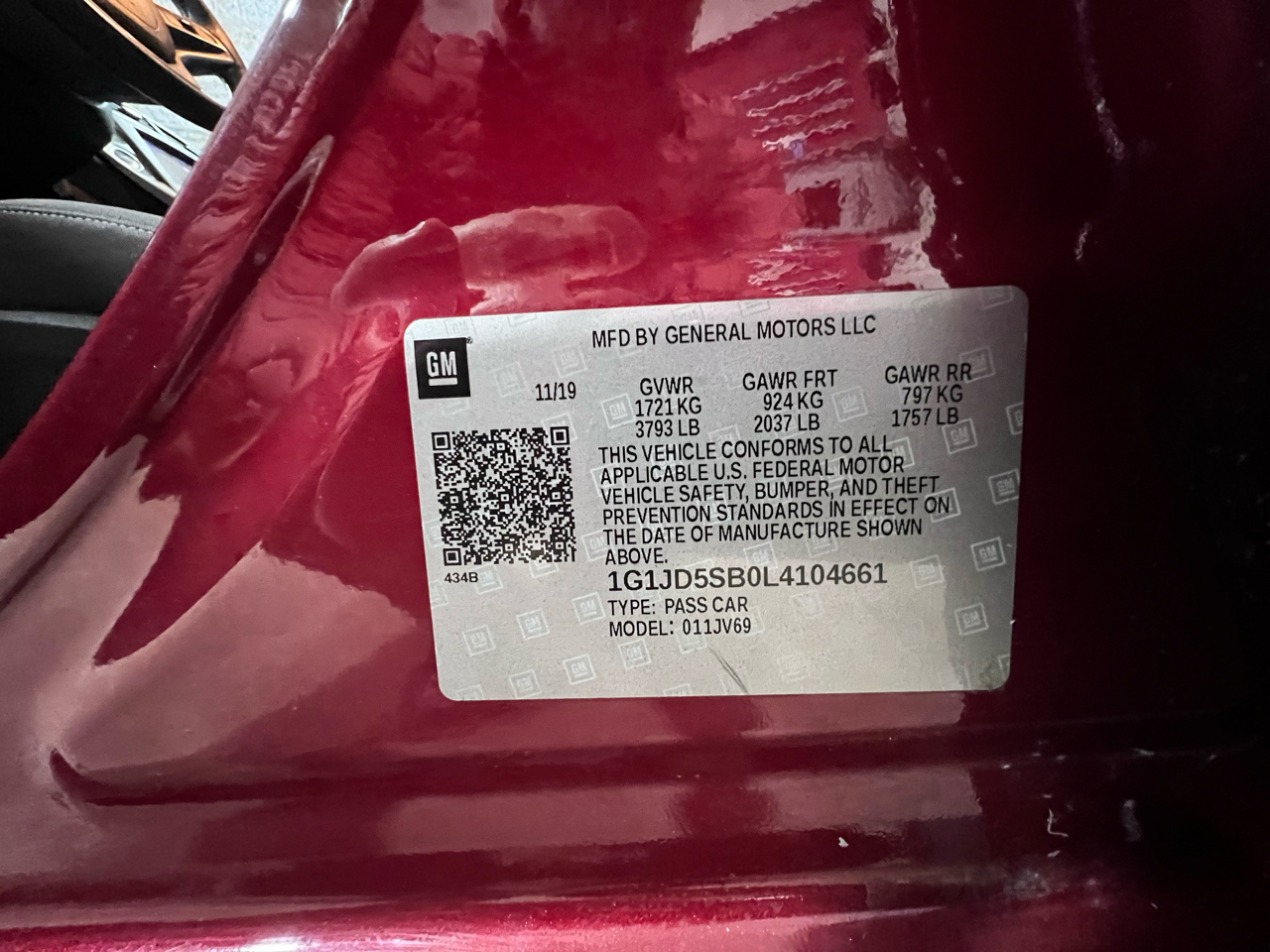 Chevrolet Sonic 4dr Sdn LT 2020