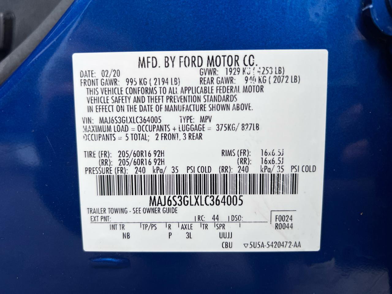 Ford EcoSport SE 4WD 2020