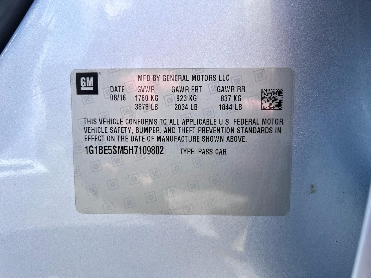 Chevrolet Cruze 4dr Sdn 1.4L LT w/1SD 2017