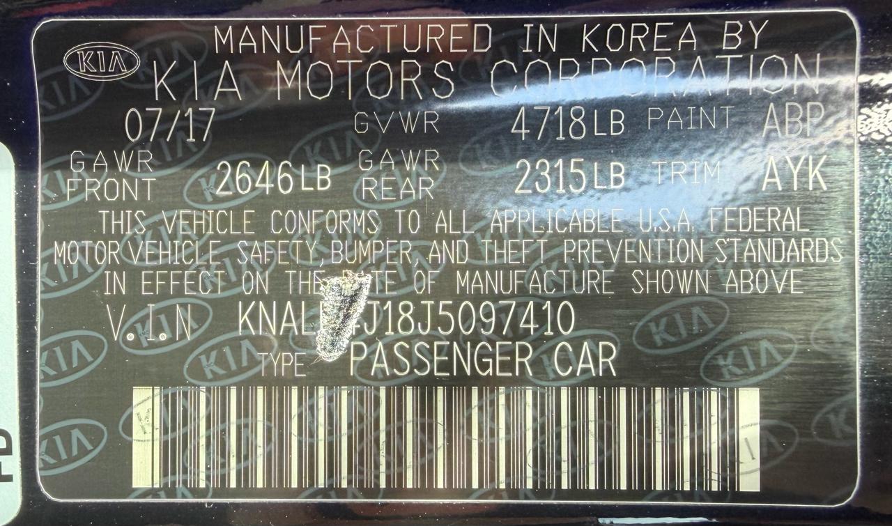Kia Cadenza Premium Sedan 2018