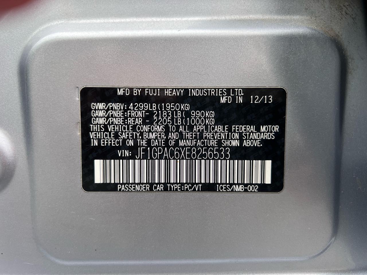 Subaru Impreza Wagon 5dr Auto 2.0i Premium 2014