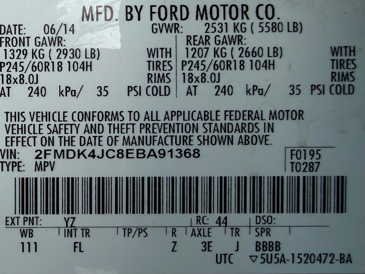 Ford Edge 4dr SEL AWD 2014