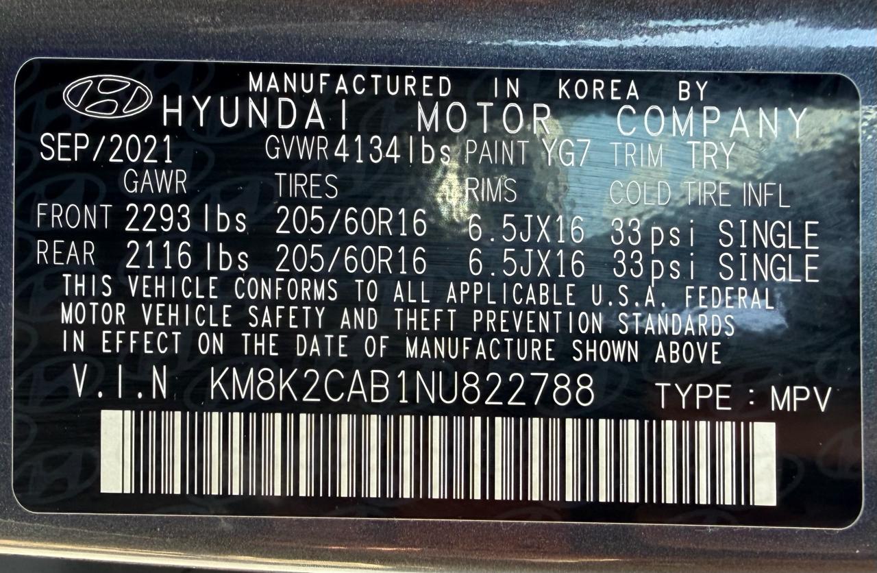 Hyundai Kona SE Auto AWD 2022