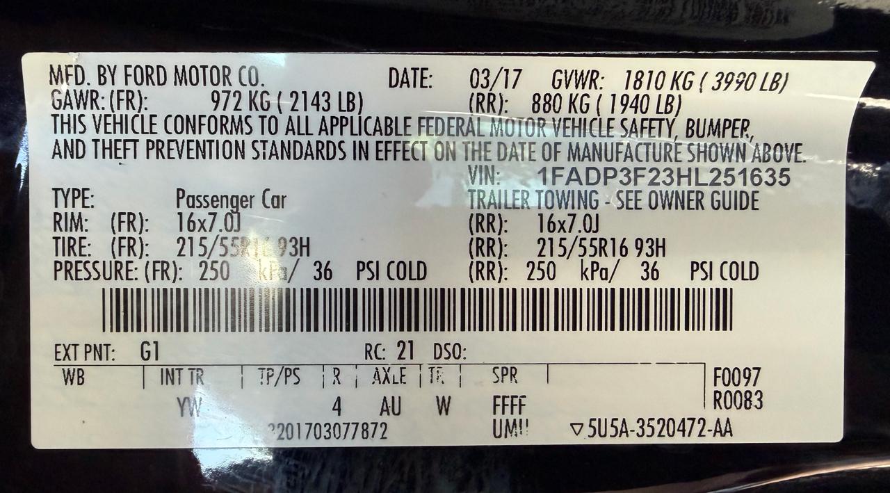 Ford Focus SE Sedan 2017
