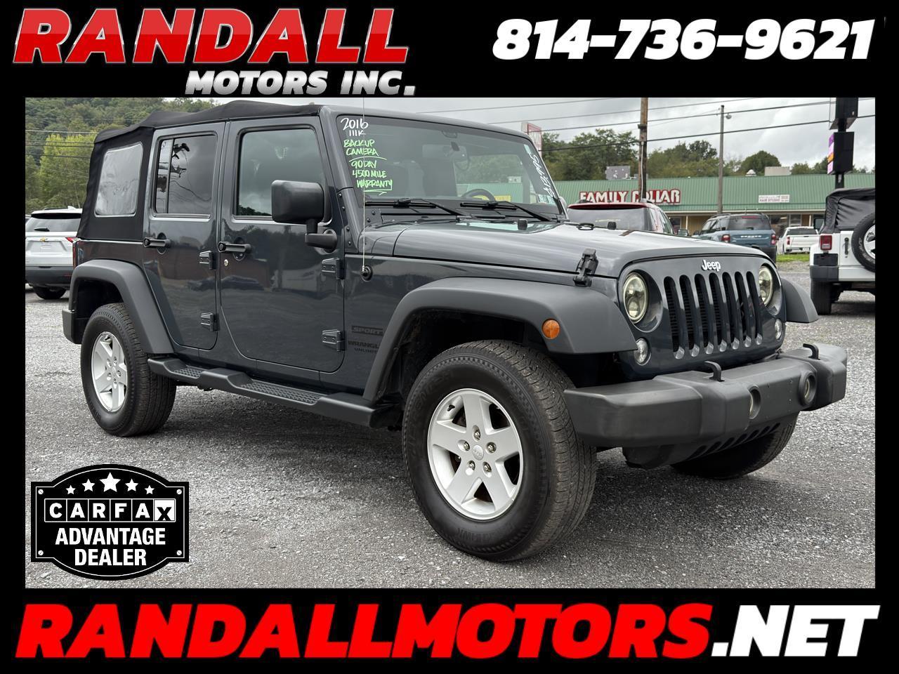 2016 Jeep Wrangler Unlimited 4WD 4dr Sport